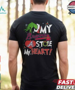 Grinch Hand My Atlanta Braves Stole My Heart Christmas 2024 Shirt