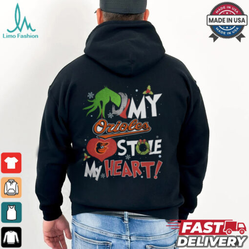 Grinch Hand My Baltimore Orioles Stole My Heart Christmas 2024 Shirt