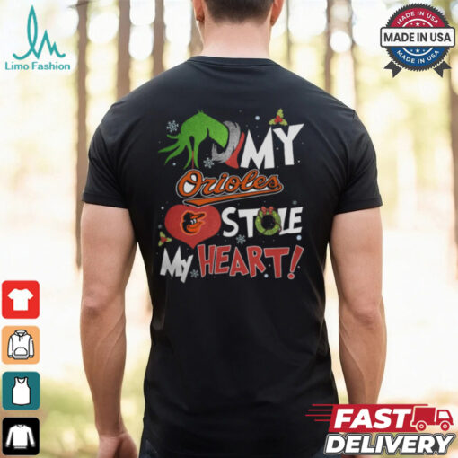 Grinch Hand My Baltimore Orioles Stole My Heart Christmas 2024 Shirt
