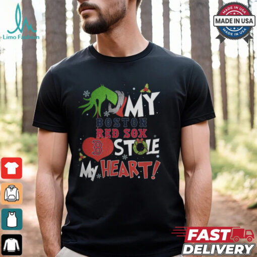 Grinch Hand My Boston Red Sox Stole My Heart Christmas 2024 Shirt