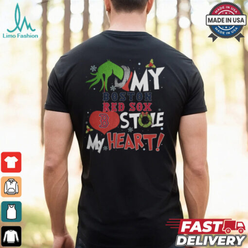 Grinch Hand My Boston Red Sox Stole My Heart Christmas 2024 Shirt