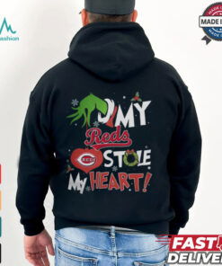 Grinch Hand My Cincinnati Reds Stole My Heart Christmas 2024 Shirt