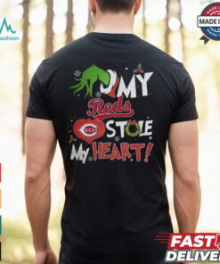 Grinch Hand My Cincinnati Reds Stole My Heart Christmas 2024 Shirt