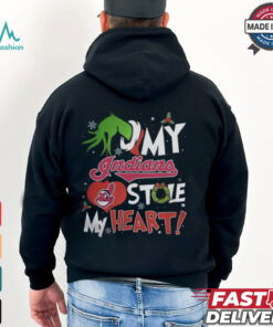 Grinch Hand My Cleveland Guardians Stole My Heart Christmas 2024 Shirt