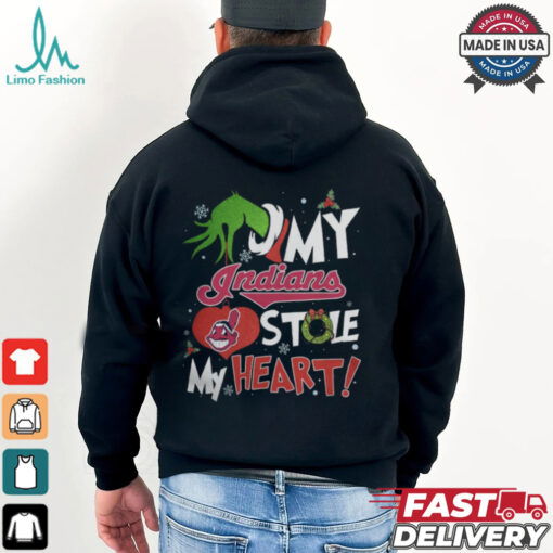 Grinch Hand My Cleveland Guardians Stole My Heart Christmas 2024 Shirt