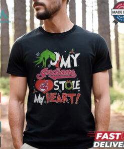 Grinch Hand My Cleveland Guardians Stole My Heart Christmas 2024 Shirt