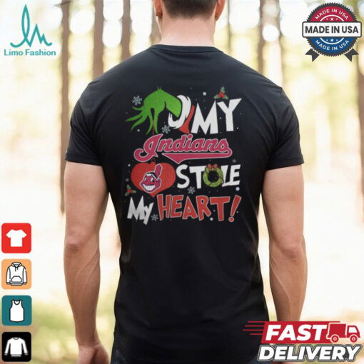 Grinch Hand My Cleveland Guardians Stole My Heart Christmas 2024 Shirt