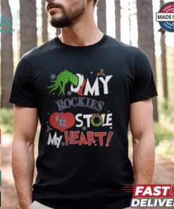 Grinch Hand My Colorado Rockies Stole My Heart Christmas 2024 Shirt