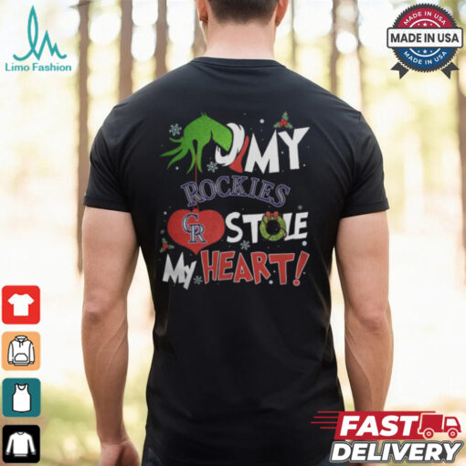 Grinch Hand My Colorado Rockies Stole My Heart Christmas 2024 Shirt