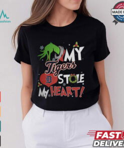 Grinch Hand My Detroit Tigers Stole My Heart Christmas 2024 Shirt
