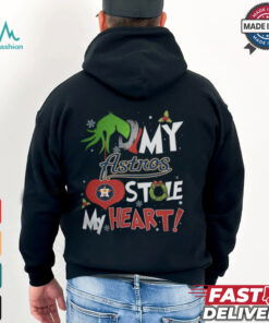 Grinch Hand My Houston Astros Stole My Heart Christmas 2024 Shirt