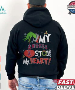 Grinch Hand My Los Angeles Angels Stole My Heart Christmas 2024 Shirt