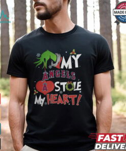 Grinch Hand My Los Angeles Angels Stole My Heart Christmas 2024 Shirt