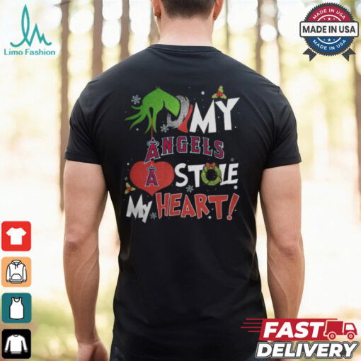 Grinch Hand My Los Angeles Angels Stole My Heart Christmas 2024 Shirt