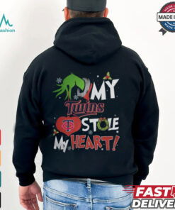 Grinch Hand My Minnesota Twins Stole My Heart Christmas 2024 Shirt