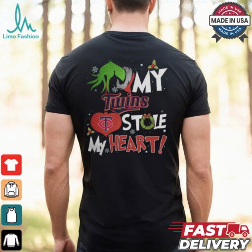 Grinch Hand My Minnesota Twins Stole My Heart Christmas 2024 Shirt