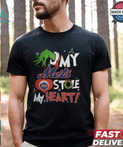 Grinch Hand My New York Mets Stole My Heart Christmas 2024 Shirt
