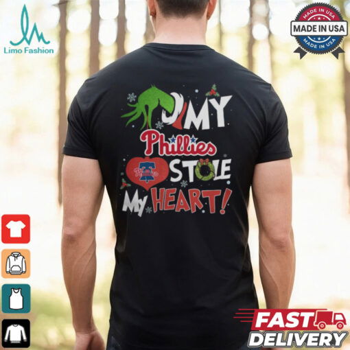 Grinch Hand My Philadelphia Phillies Stole My Heart Christmas 2024 Shirt