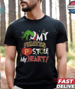 Grinch Hand My Pittsburgh Pirates Stole My Heart Christmas 2024 Shirt