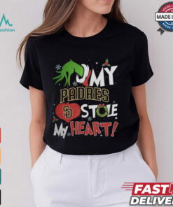 Grinch Hand My San Diego Padres Stole My Heart Christmas 2024 Shirt