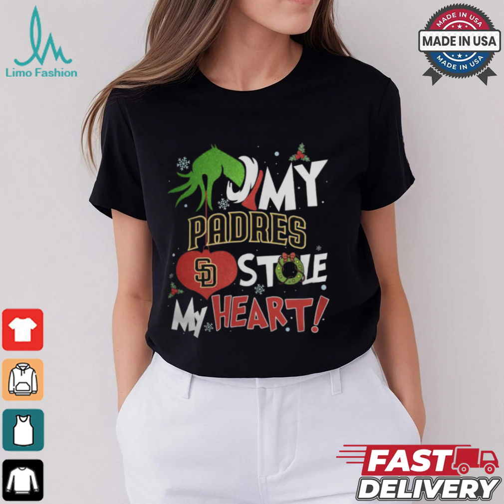Grinch Hand My San Diego Padres Stole My Heart Christmas 2024 Shirt Grinch Hand My San Diego Padres Stole My Heart Christmas 2024 Shirt