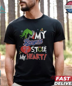 Grinch Hand My Texas Rangers Stole My Heart Christmas 2024 Shirt