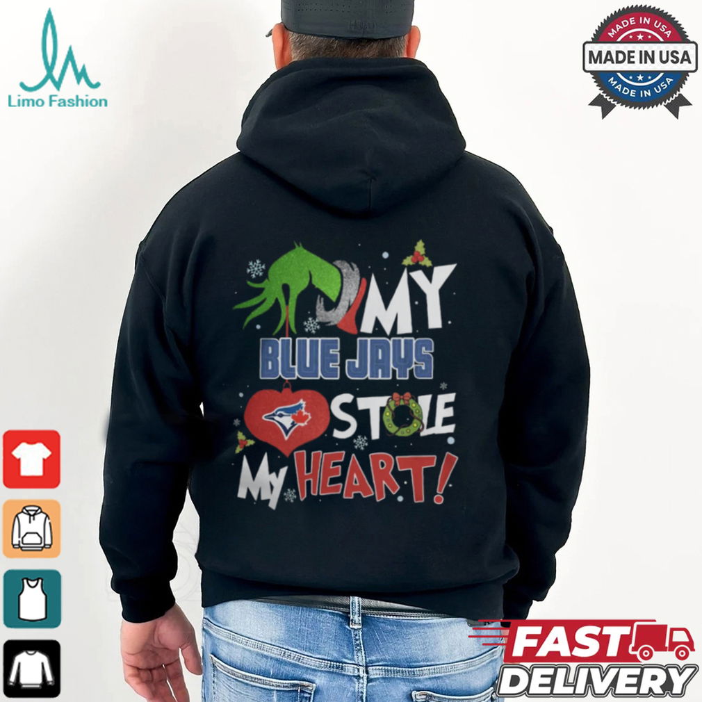 Grinch Hand My Toronto Blue Jays Stole My Heart Christmas 2024 Shirt Grinch Hand My Toronto Blue Jays Stole My Heart Christmas 2024 Shirt