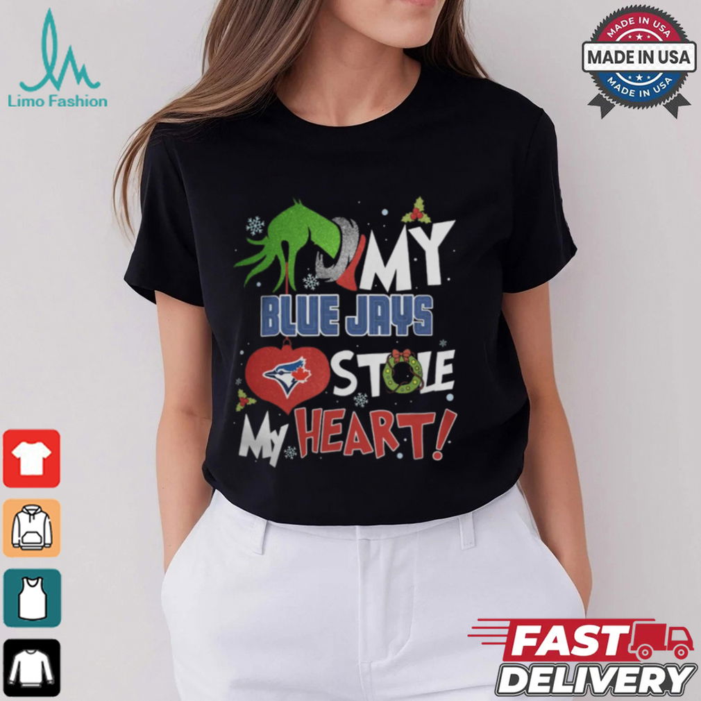 Grinch Hand My Toronto Blue Jays Stole My Heart Christmas 2024 Shirt Grinch Hand My Toronto Blue Jays Stole My Heart Christmas 2024 Shirt