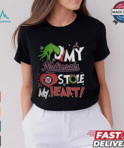 Grinch Hand My Washington Nationals Stole My Heart Christmas 2024 Shirt