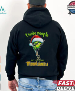 Grinch Santa Hat I Hate People But I Love My Appalachian State Mountaineers Christmas Logo Shirt