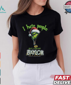 Grinch Santa Hat I Hate People But I Love My Baylor Bears Christmas Logo Shirt