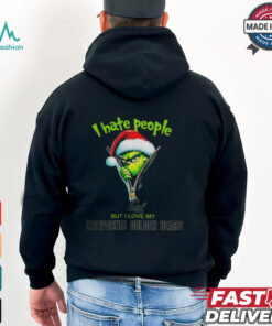 Grinch Santa Hat I Hate People But I Love My California Golden Bears Christmas Logo Shirt