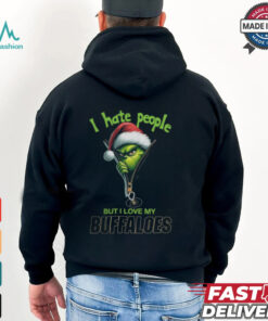 Grinch Santa Hat I Hate People But I Love My Colorado Buffaloes Christmas Logo Shirt