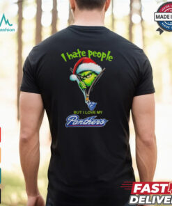 Grinch Santa Hat I Hate People But I Love My Georgia State PanthersChristmas Logo Shirt