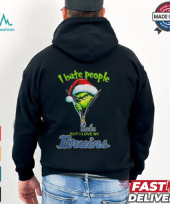 Grinch Santa Hat I Hate People But I Love My Ucla Bruins Christmas Logo Shirt