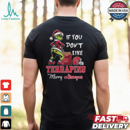 Grinch Santa If You Don’T Like Maryland Terrapins Merry Kissmyass 2024 Shirt