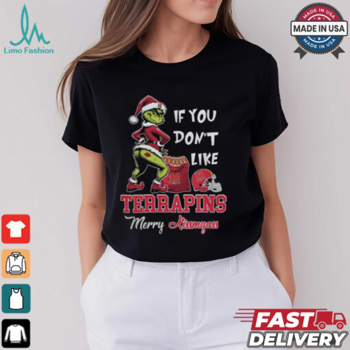 Grinch Santa If You Don’T Like Maryland Terrapins Merry Kissmyass 2024 Shirt