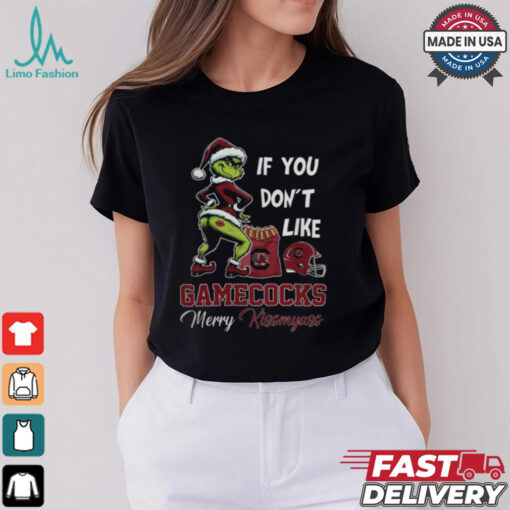 Grinch Santa If You Don’T Like South Carolina Gamecocks Merry Kissmyass 2024 Shirt