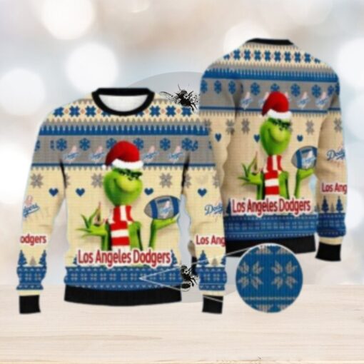 Grinch Themed Los Angeles Dodgers Ugly Xmas Sweater