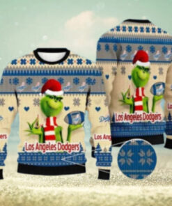 Grinch Themed Los Angeles Dodgers Ugly Xmas Sweater