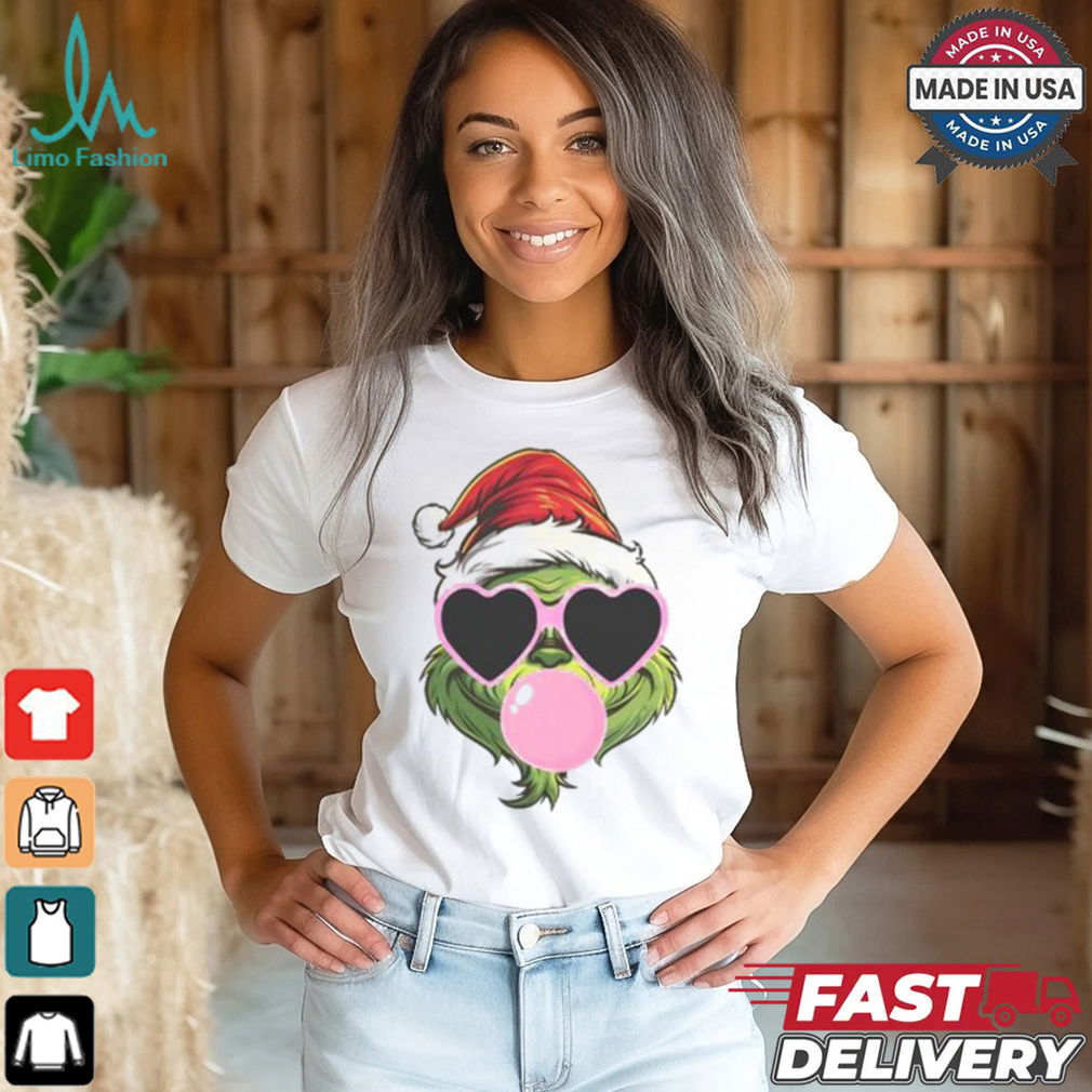 Grinchmas With Sunglasses Blowing Bubble T Shirt Grinchmas With Sunglasses Blowing Bubble T Shirt