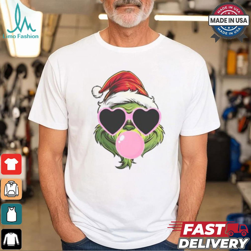 Grinchmas With Sunglasses Blowing Bubble T Shirt Grinchmas With Sunglasses Blowing Bubble T Shirt