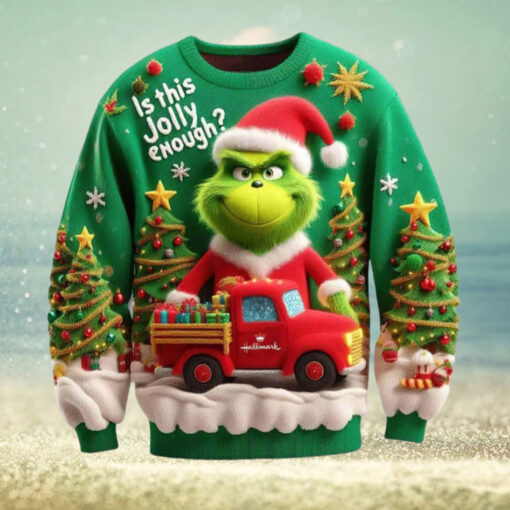 Grnch Is This Jolly Enough Ugly Christmas Sweater