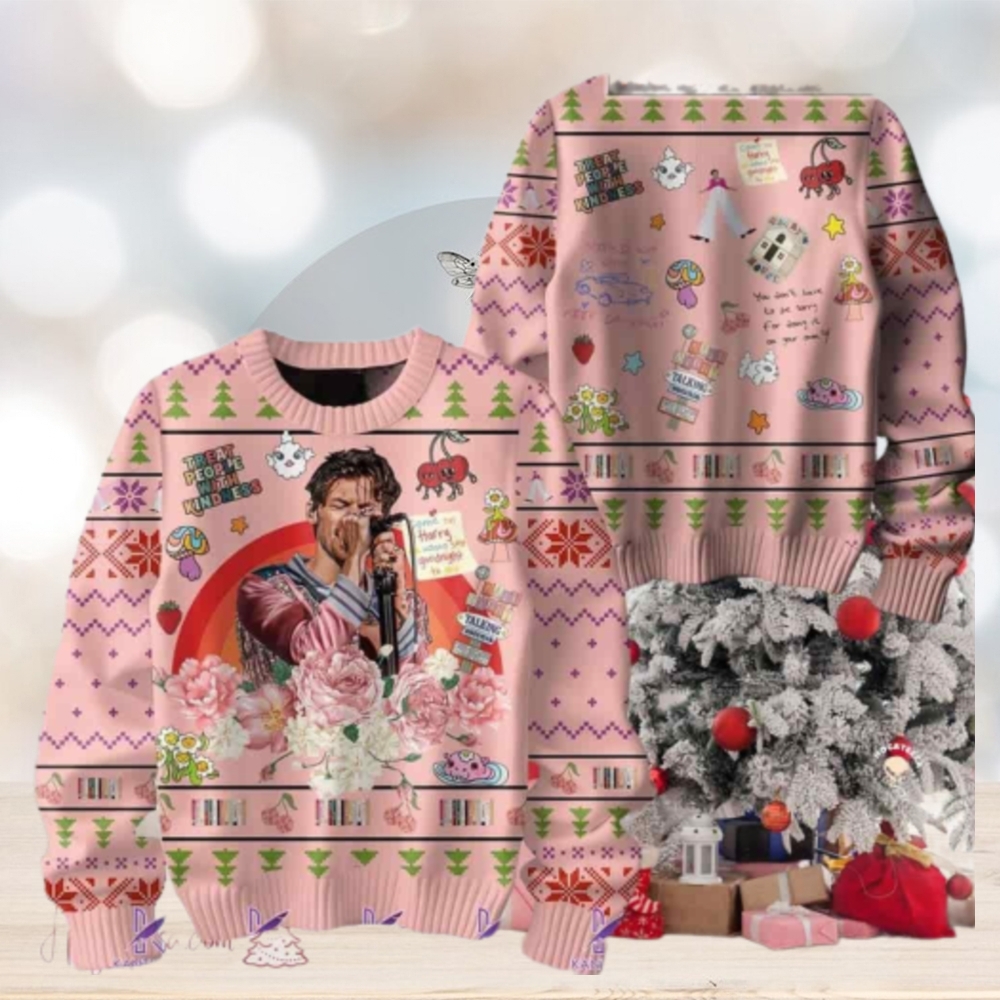 Harry Styles Treat People With Kindness Chirstmas Gifts 2024 Xmas For Family And Friends Ugly Sweater Harry Styles Treat People With Kindness Chirstmas Gifts 2024 Xmas For Family And Friends Ugly Sweater