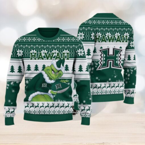 Hawaii Rainbow Warriors Grinch Ugly Christmas Sweater