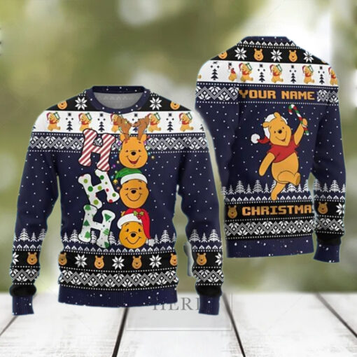 Ho Ho Ho Cute Winnie The Pooh Holiday Sweater