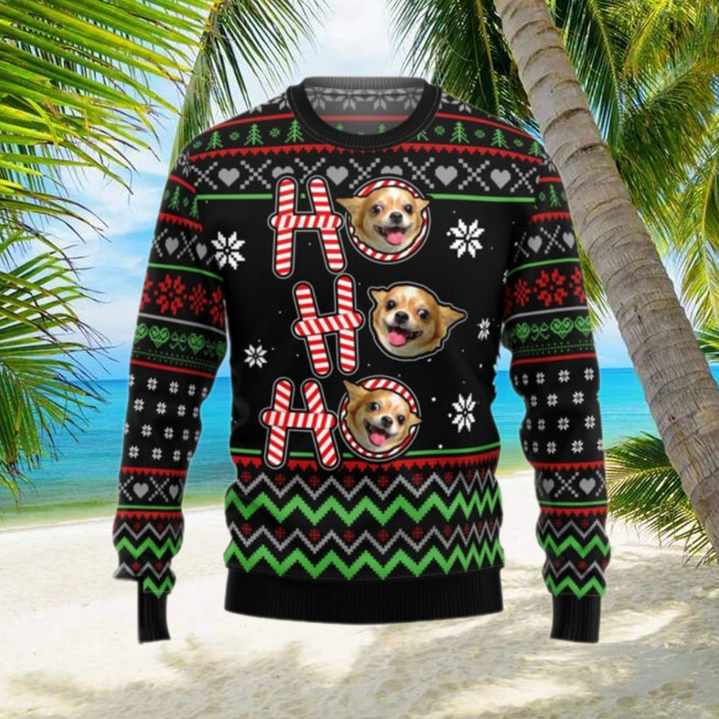 Ho Ho Ho Personalized Photo Ugly Christmas Sweater Ho Ho Ho Personalized Photo Ugly Christmas Sweater