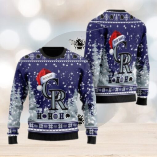 Ho Ho Ho Santa Hat Colorado Rockies Ugly Sweater Personalized