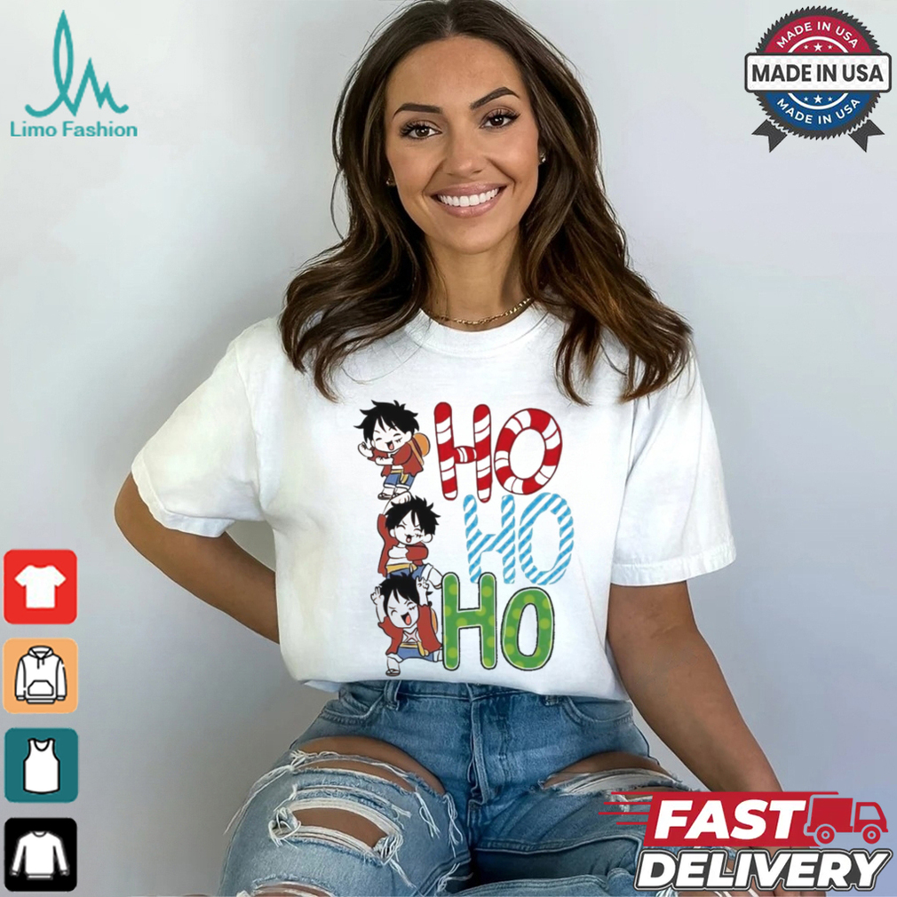 Ho Ho Ho Santa Luffy Monkey Anime Manga Christmas Shirt Ho Ho Ho Santa Luffy Monkey Anime Manga Christmas Shirt