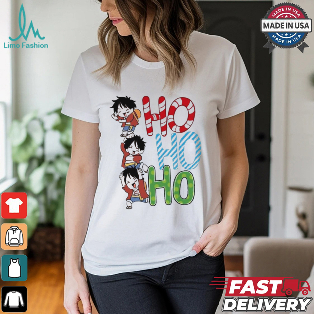 Ho Ho Ho Santa Luffy Monkey Anime Manga Christmas Shirt Ho Ho Ho Santa Luffy Monkey Anime Manga Christmas Shirt